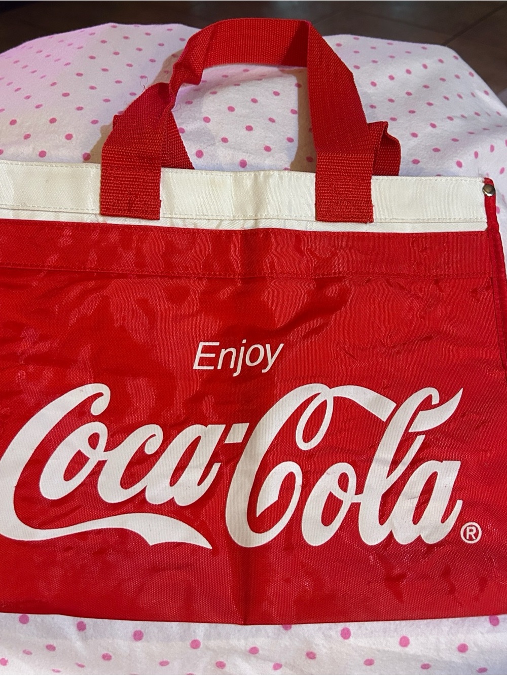 Coca Cola Red and White Logo Shopper Tote